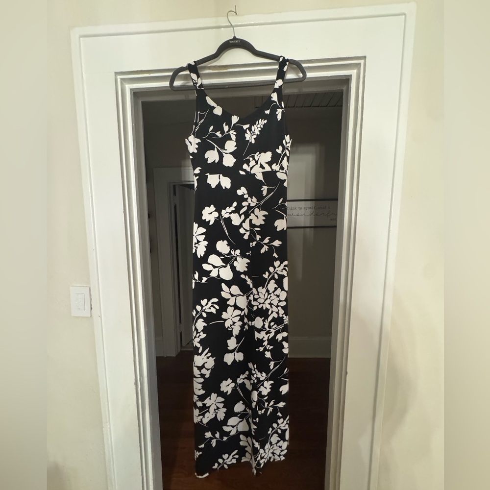 White House Black Market Floral Black and White Women's Dress Size S - Picture 6 of 14